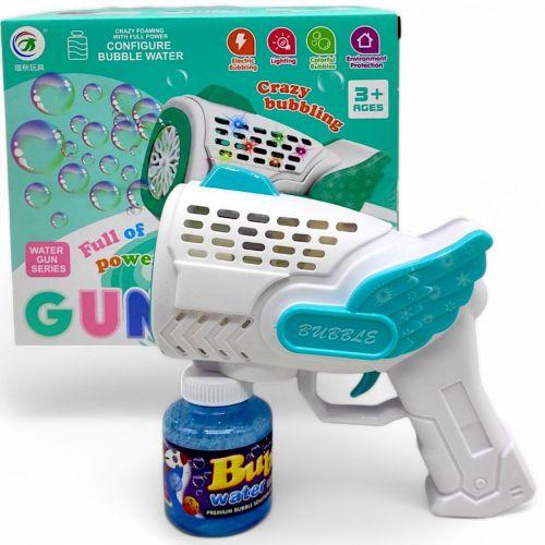 Пістолет з мильними бульбашками, на батарейках (бірюзовий)