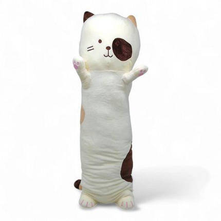 Мʼяка іграшка-обіймашка "Кіт Батон", 90 см (молочний), фото 1