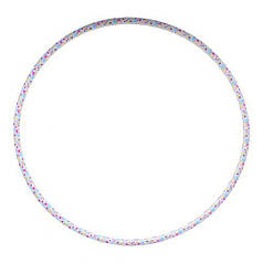 Обруч №2 75 см "Кольорові квіточки" (білий)