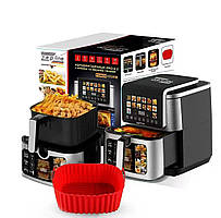 Фритюрниця 13 л з двома тенами 4200 Вт Zepline ZP-00339 на 14 програм зі знімним ковшиком та  силіконовою формою