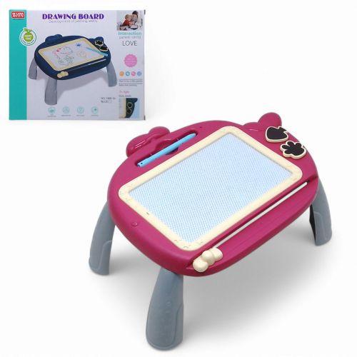 Стіл-дошка для малювання, магнітна, з печатками (червоний)