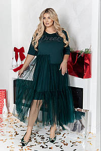 Сукня жіноча ошатна з фатином 1053кк батал р.48-58 New