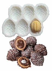 Силіконовий Молд для ГІПСУ "Половинки шишки під горішки"