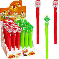 Ручка гелева "Дід Мороз/Ялинка" 2105 світиться синя