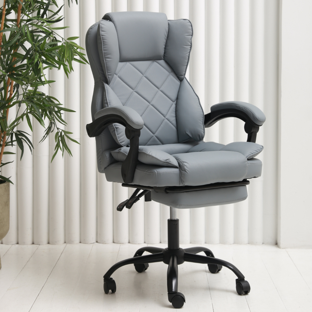 Комп'ютерне крісло до 150 кг DEXON PRIME з екошкіри зручне посилене офісне крісло керівника директора для кабінету офісу будинку С, фото 1