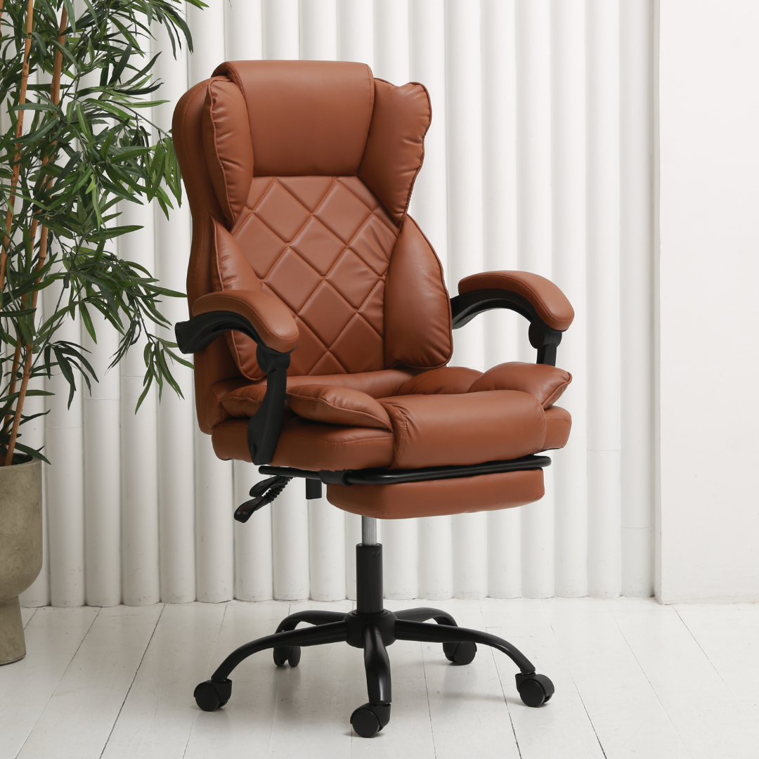 Комп'ютерне крісло до 150 кг DEXON PRIME з екошкіри зручне посилене офісне крісло керівника директора для кабінету офісу будинку К, фото 1