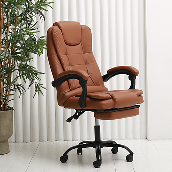 Комп'ютерне крісло до 150кг DEXON OPTIMA з екошкіри зручне посилене офісне крісло керівника директора для кабінету офісу будинку К