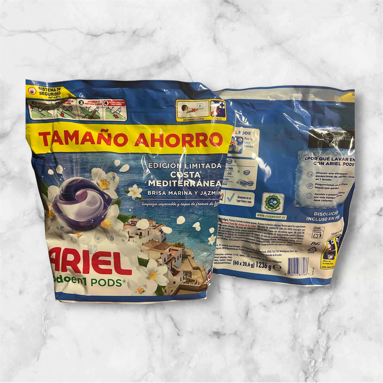 Капсули для прання Ariel Pods All-in-1 Sea Breeze & Jasmine Mediterranean Coast 60 шт, фото 1