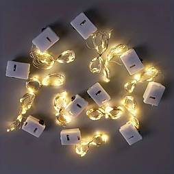 Гірлянда Led ниткова крапля роси роса 1 метри від батарейок, батарейки в комплекті