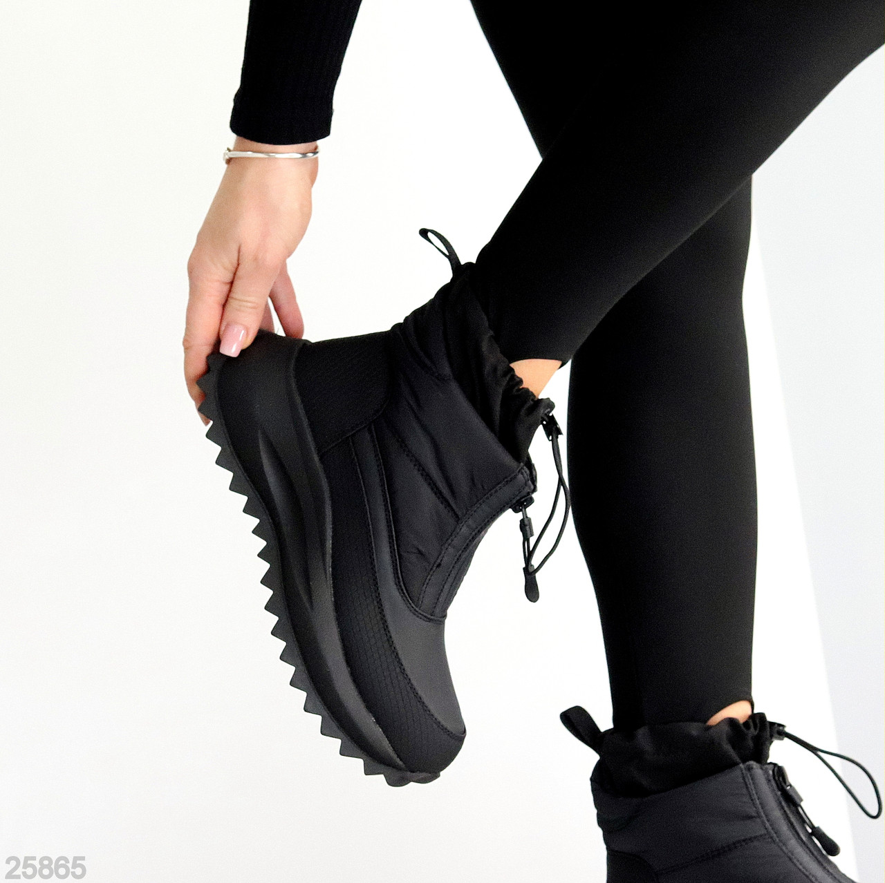 Спортивні черевики дутики водонепроникні з фіксатором, фото 1