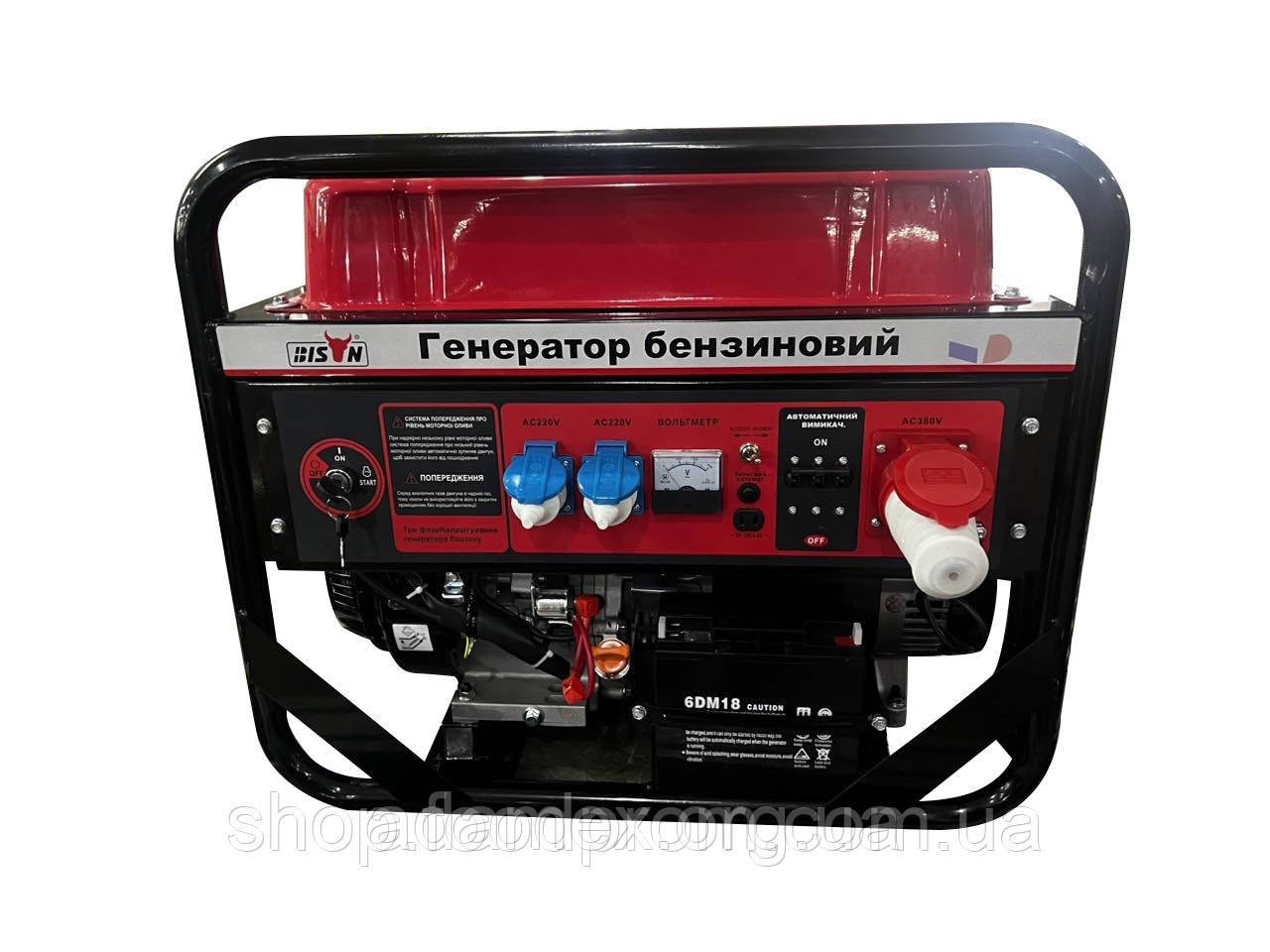 Генератор 220V/380V 3F трифазний 9/10 Kвт Bison BS10500 бензиновий з електростатером