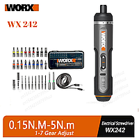 Акумуляторна викрутка Worx WX242 з набором із 30 Біт у кейсі