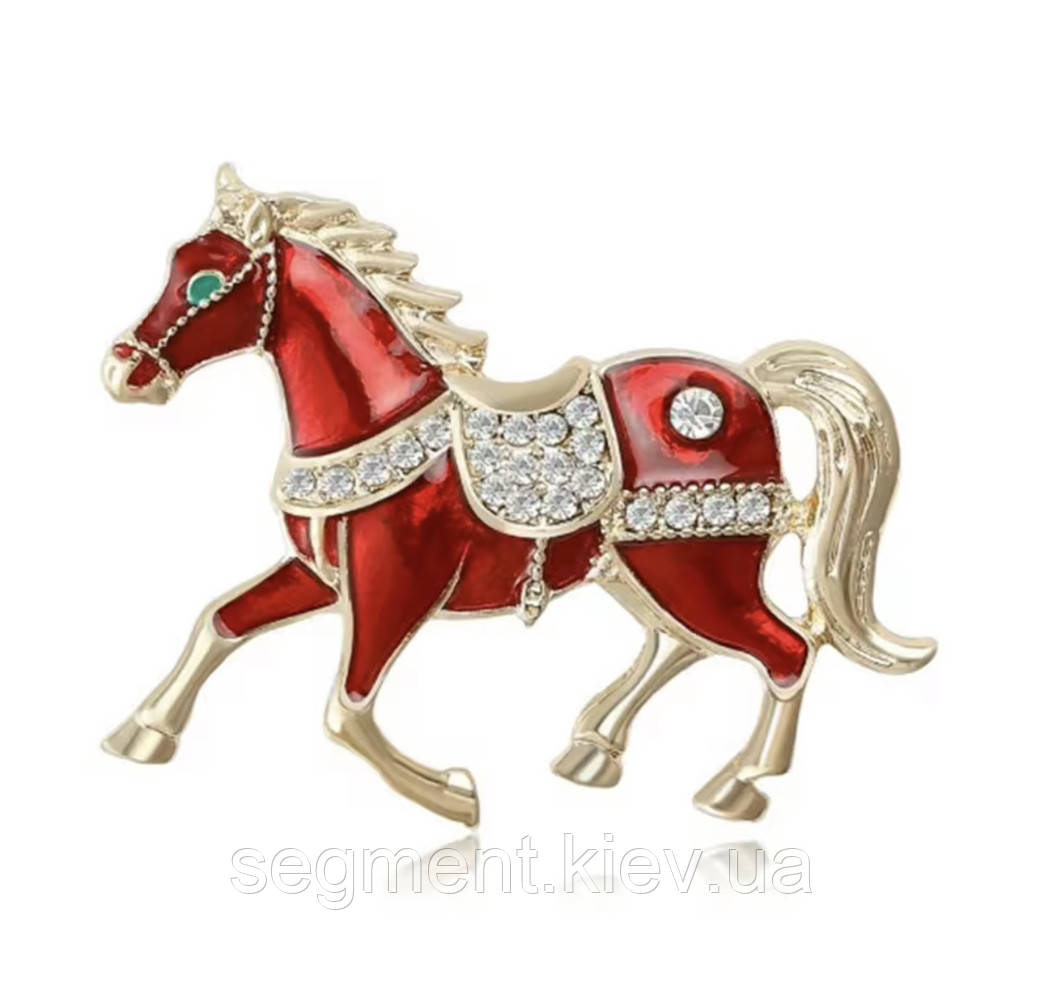 Брошка «Червоний кінь - символ року 2026»