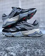 Чорно сірі унісекс кросівки New Balance 9060 all black з технологією ABZORB, ENCAP, REFLECTIVE