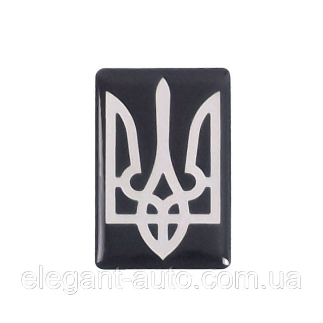 Наліпка силіконова "Герб" чорний/хром (4х6см)