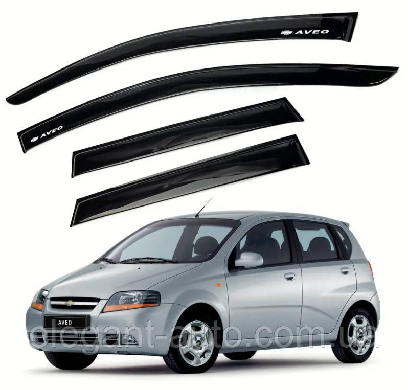 Дефлектори вікон Chevrolet Aveo HB 03-11 5D П/К клей ShS "AV-Tuning"