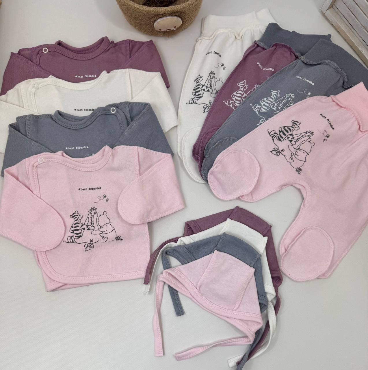 Теплий комплект для новонародженого малюка: розпашонка + повзунки + чепчик, фото 1