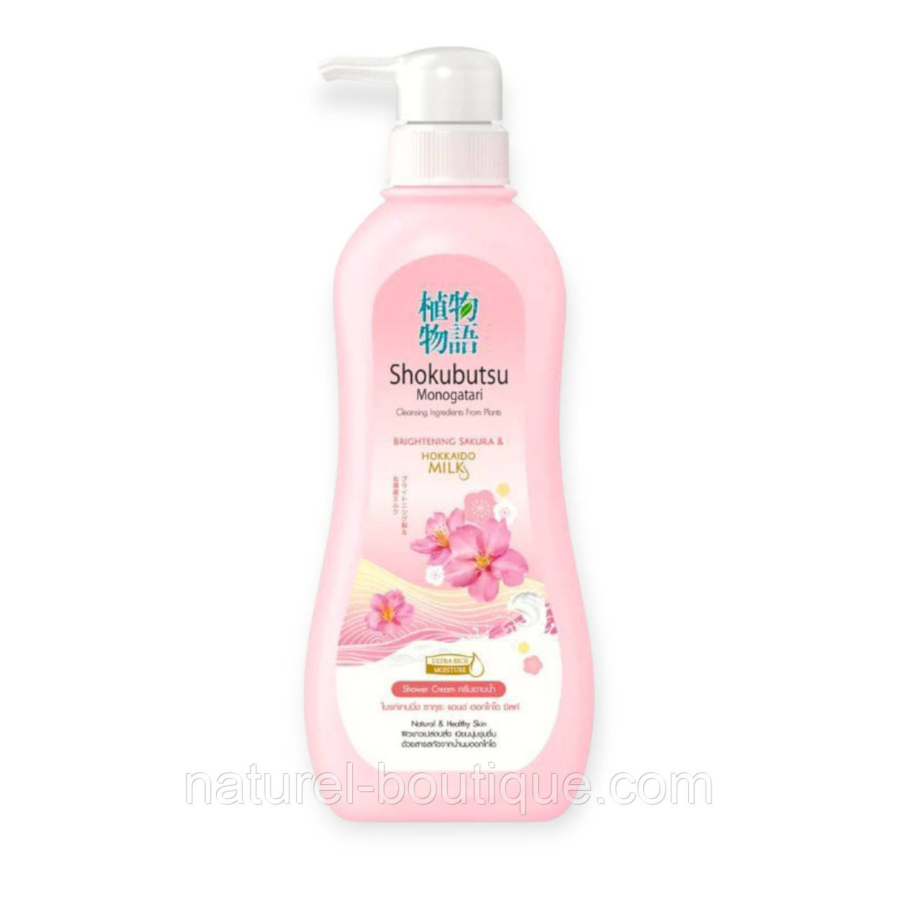 Крем-гель Shokubutsu Monogatari для душу Sakura & Hokkaido Milk 500 мл, фото 1