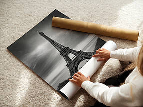 Плакат "Ейфелева Вежа та червоний автомобіль, Париж, Paris, France", 60×40см, фото 2