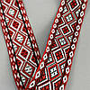 Тасьма національна 3,2 см - орнамент ромби червоний, фото 3