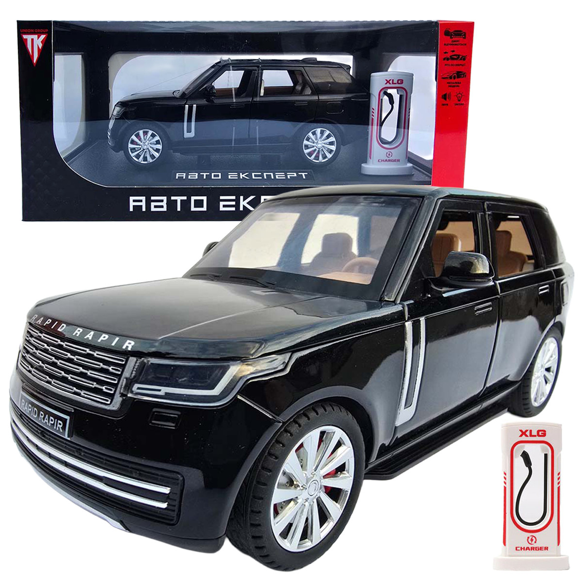 Машинка метал Range Rover L460 рендж ровер 1:24 чорний світло звук 20,5*7*7см (RS-15526), фото 1
