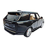 Машинка метал Range Rover L460 рендж ровер 1:24 чорний світло звук 20,5*7*7см (RS-15526), фото 5