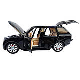 Машинка метал Range Rover L460 рендж ровер 1:24 чорний світло звук 20,5*7*7см (RS-15526), фото 6