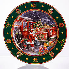 Набір новорічних тарілок з порцеляни Santa 6 (шт) Ø26.5 см HP-SDHK-6