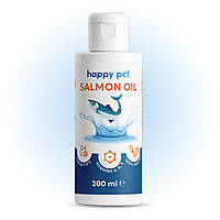 Масло лосося для здоровья кожи и блеска шерсти собак и кошек Happy Pet 200 мл