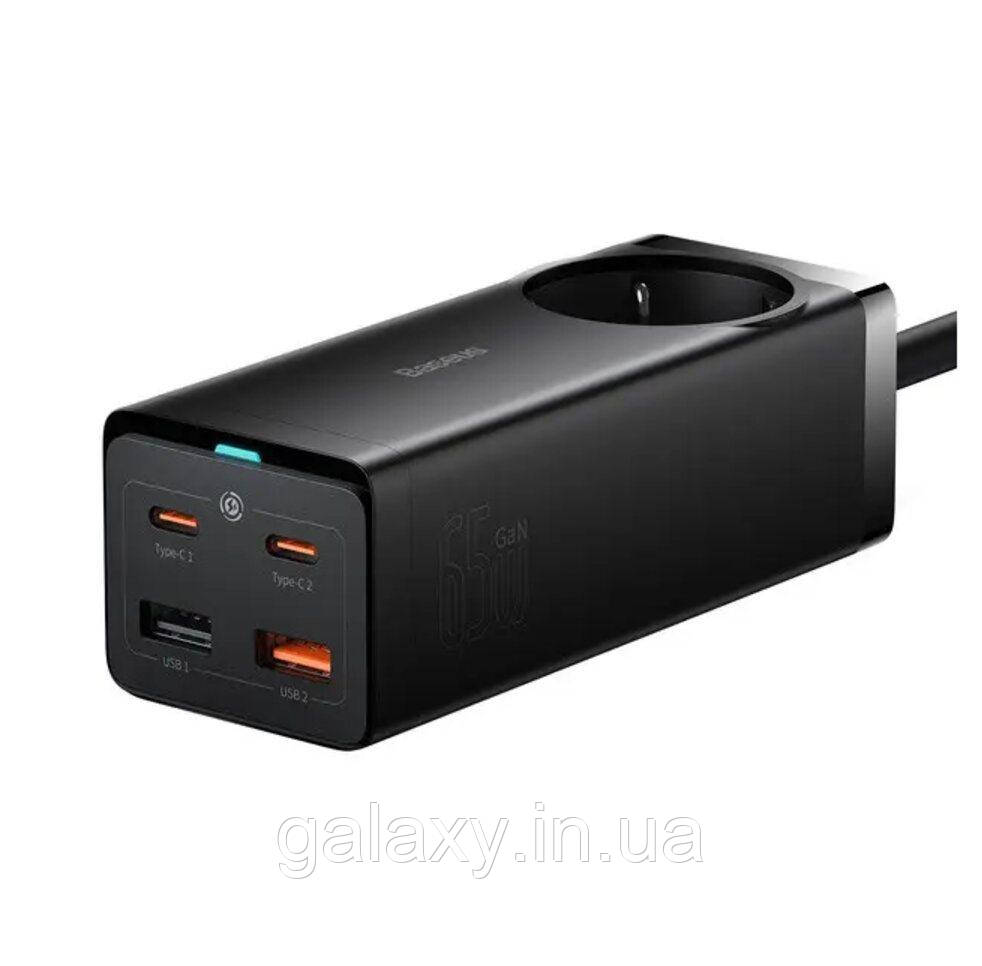 Зарядний пристрій Baseus AC/2USB/2Type-C 65W GaN3 Pro Desktop Powerstrip, фото 1