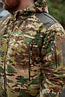 🔥 Кофта флісова з капюшоном "Shark skin - Military" (multicam) зсу, військова, нгу, нацгвардії, тактична, фото 9