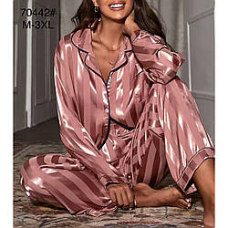 Жіноча шовкова піжама з довгим рукавом Норма "Фабричний Китай" Розміри: 44,46,48,50,52 (49591)