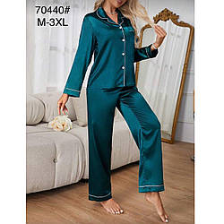 Жіноча шовкова піжама з кишенькою "Фабричний Китай" Розміри: 44,46,48,50,52 (49596)