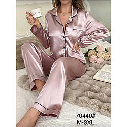 Жіноча піжама Шовк з кишенькою "Фабричний Китай" Розміри: 44,46,48,50,52 (49599)