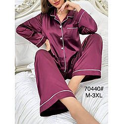 Піжама Шовк з кишенькою "Фабричний Китай" Розміри: 44,46,48,50,52 (49600)