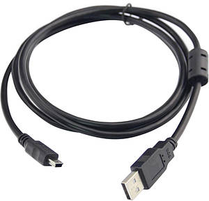 Кабель USB 2.0 AM mini BM 5pin, 1.8 м, з феритом, чорний S0397 (Чорний)