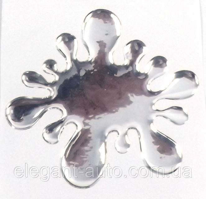 Наліпка силіконова "Клякса" велика хром (4шт.) 10х9см