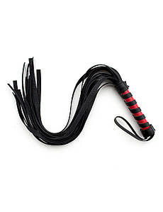 Флогер зі штучної шкіри Star Night з червоно-чорною ручкою, One Size