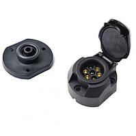 Причіпне пластмас "мама" - 12v - 7 pin з пильником Вологозахищений овальна "Польща"