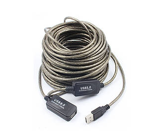 Кабель продовжувач USB 2.0 AM AF, 20.0 м, активний B00962 (Чорний)