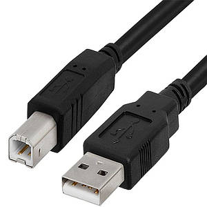 Кабель USB 2.0 AM BM, 2.0 м, Kingda KDUSB2002-2M (Чорний)