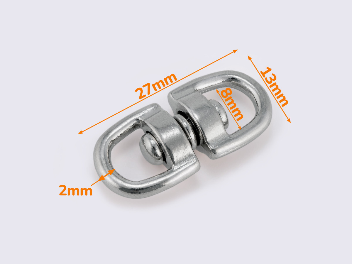 Вертлюг металевий 8мм кол. нікель MD-0133, фото 1