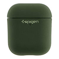 Футляр TPU Spigen Leather Armor для Airpods 1/2 Колір Pitch Green