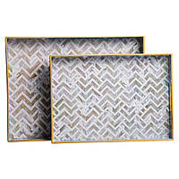 Набір прямокутних підносів для подачі їжі 2 (шт) 40×30×4 (см) HP-HK-16