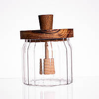 Медовниця скляна з кришкою і ложкою 320 (мл) 64486-4