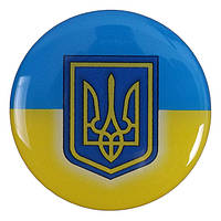 Наліпка силіконова "Герб" круглий синьо-жовта (D-6см) (1шт)