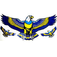 Наліпка "Орел" 90*41 см Синій жовтий (1шт) (3 орла)