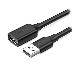 Кабель продовжувач USB 2.0 AM AF, 3м, Nickel Plating Extension Cable Чорний, US103 UGREEN 10317 (Чорний)
