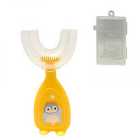 Дитяча зубна щітка-капа у футлярі (ЖЕЛТАЯ)