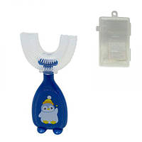 Дитяча зубна щітка-капа у футлярі (СИНЯЯ)